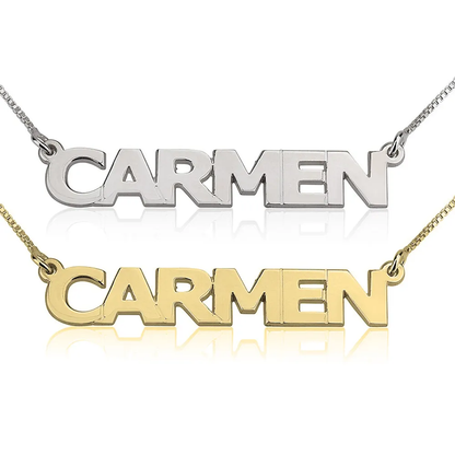 Gold & Silver Personalized Capital Letter Name Necklace - FKJNKLU6177