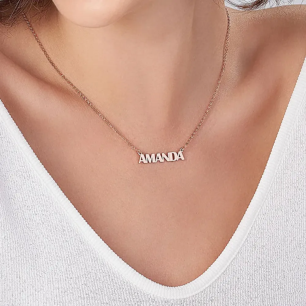 Gold & Silver Personalized Capital Letter Name Necklace - FKJNKLU6177