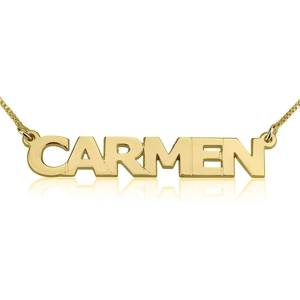 Gold & Silver Personalized Capital Letter Name Necklace - FKJNKLU6177