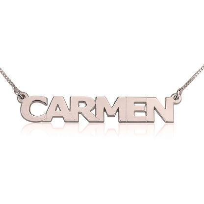Gold & Silver Personalized Capital Letter Name Necklace - FKJNKLU6177