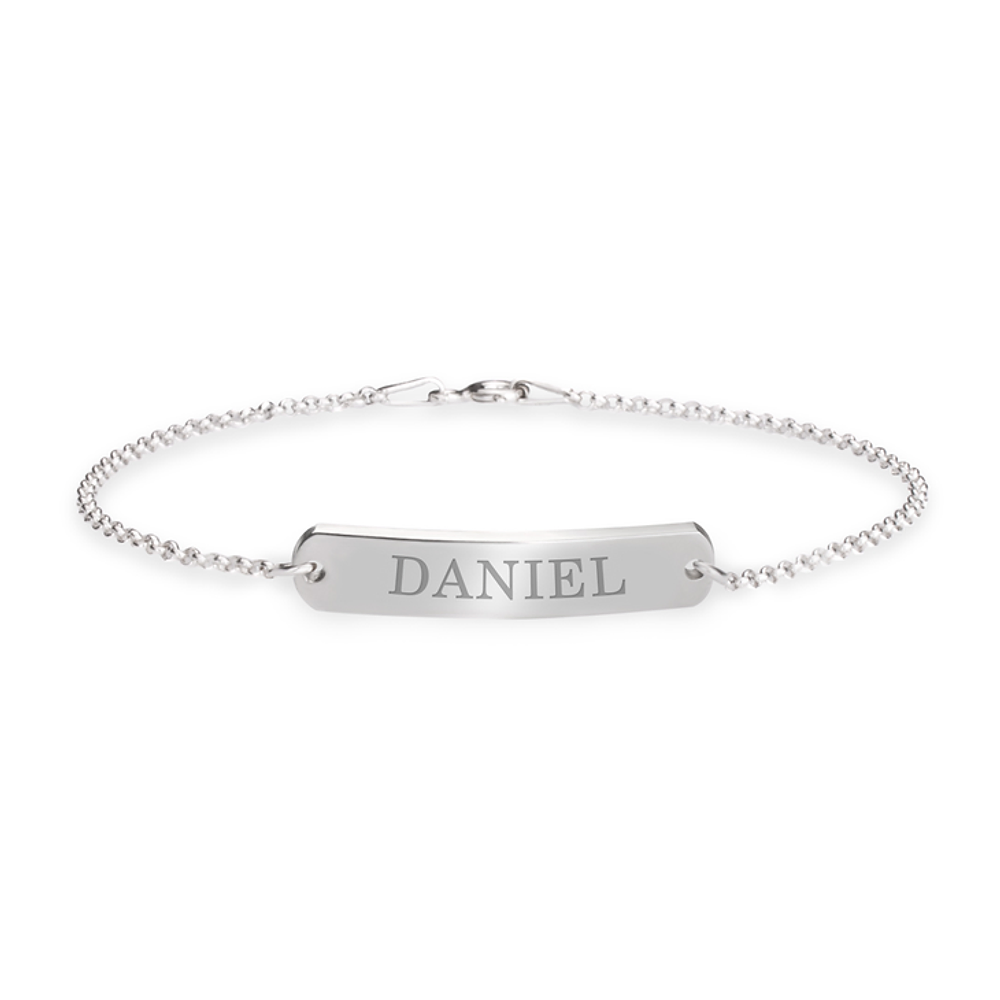 Gold & Silver Personalized Classic Name Bar Bracelet - FKJBRLU6266
