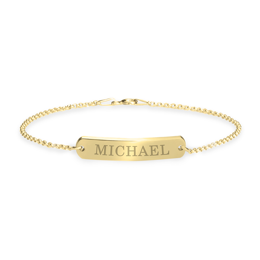 Gold & Silver Personalized Classic Name Bar Bracelet - FKJBRLU6266