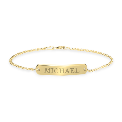 Gold & Silver Personalized Classic Name Bar Bracelet - FKJBRLU6266