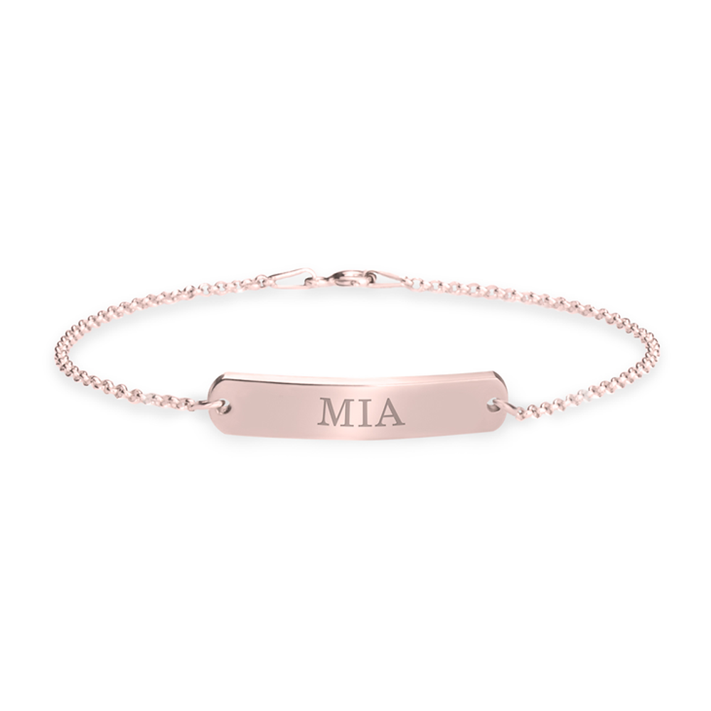 Gold & Silver Personalized Classic Name Bar Bracelet - FKJBRLU6266