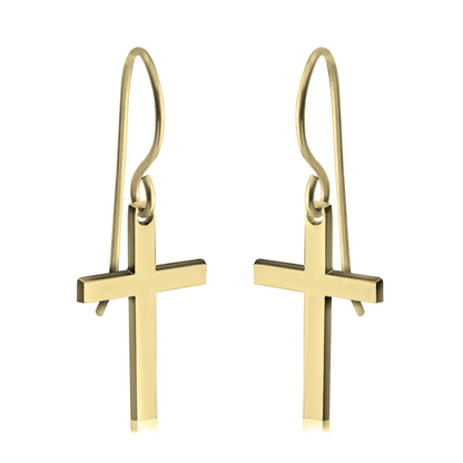 Gold & Silver Personalized Cross Name Earrings - FKJERNU6251