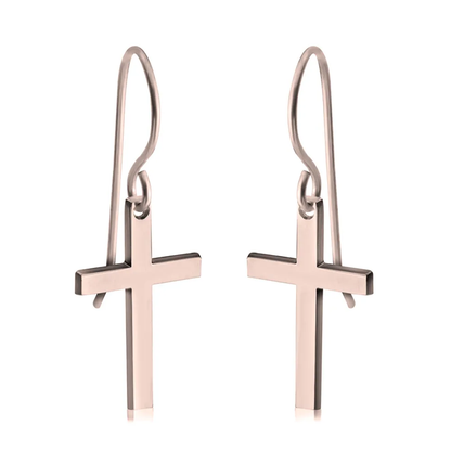 Gold & Silver Personalized Cross Name Earrings - FKJERNU6251