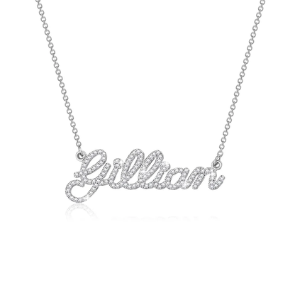 Gold & Silver Personalized Crystal Name Necklace - FKJNKLU6167