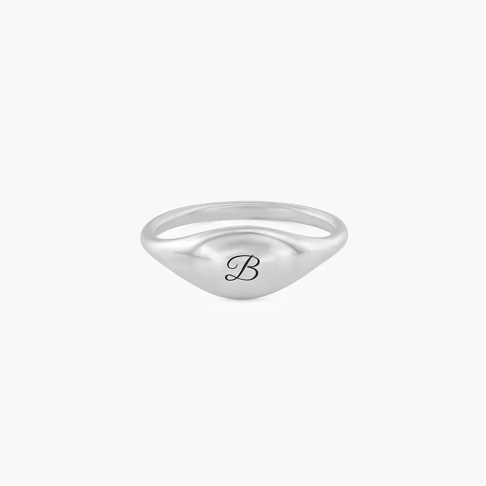 Gold & Silver Personalized Custom Engraved Signet Ring - FKJRNU6223