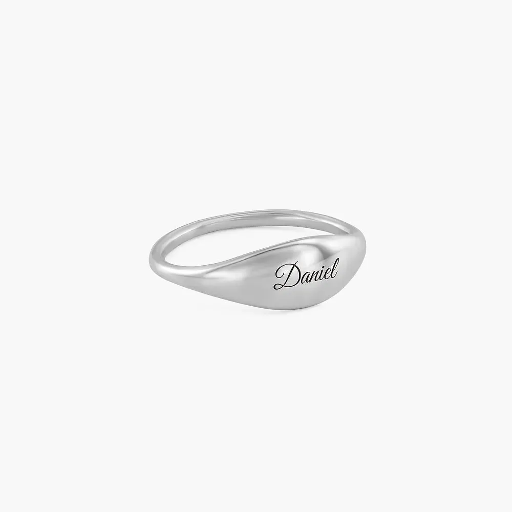 Gold & Silver Personalized Custom Engraved Signet Ring - FKJRNU6223