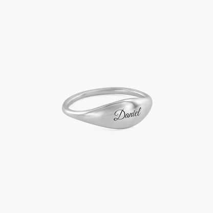 Gold & Silver Personalized Custom Engraved Signet Ring - FKJRNU6223