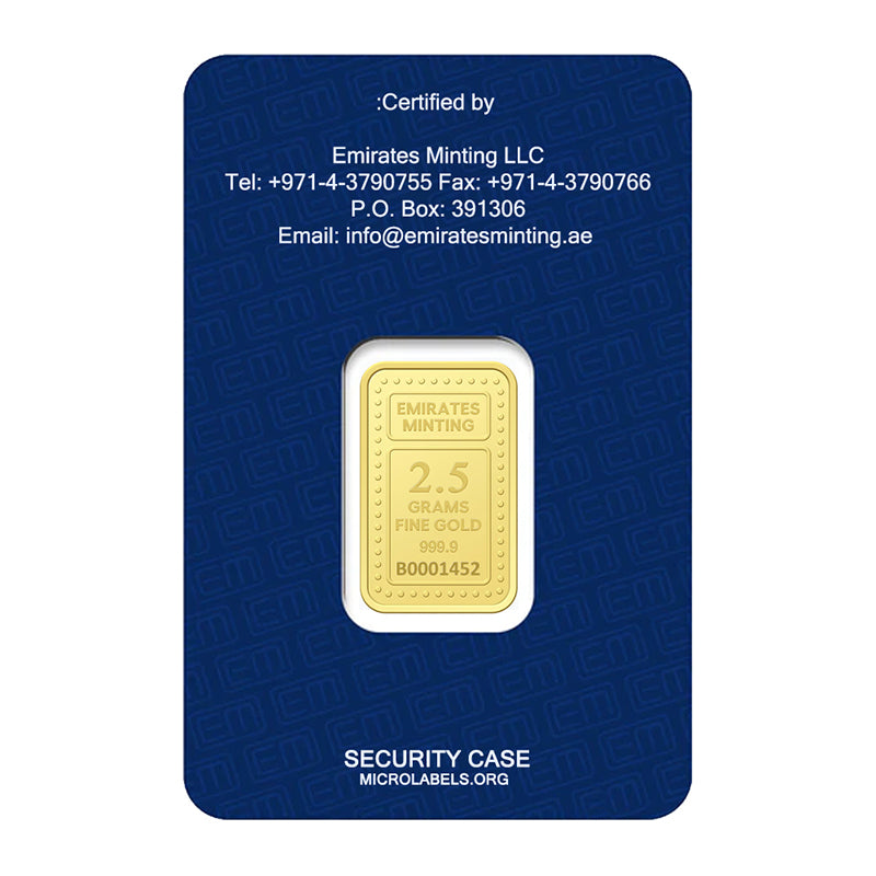 Emirates Minting 2.5 Grams Burj Khalifa Gold Bar 999.9 Purity - FKJGBR24K2297