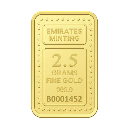 Emirates Minting 2.5 Grams Burj Khalifa Gold Bar 999.9 Purity - FKJGBR24K2297