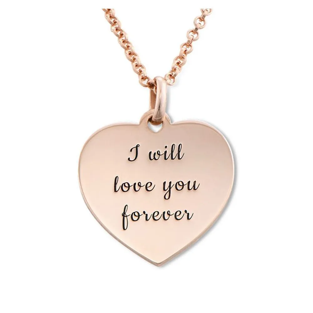 Gold & Silver Personalized Engraved Heart Necklace - FKJNKLU6153