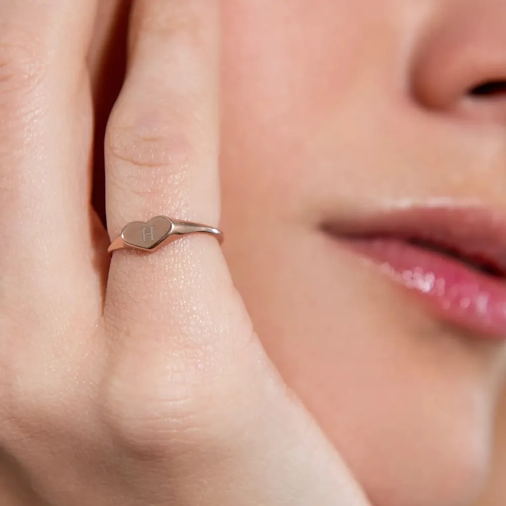 Gold & Silver Personalized Engraved Thin Name Ring - FKJRNU6225