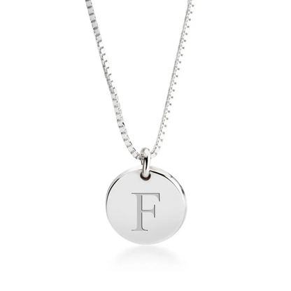 Gold & Silver Personalized Engraved Letter Disc Necklace - FKJNKLU6193