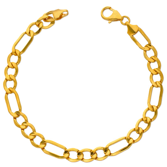 Gold Figaro Bracelet 22KT - FKJBRL22KU6658