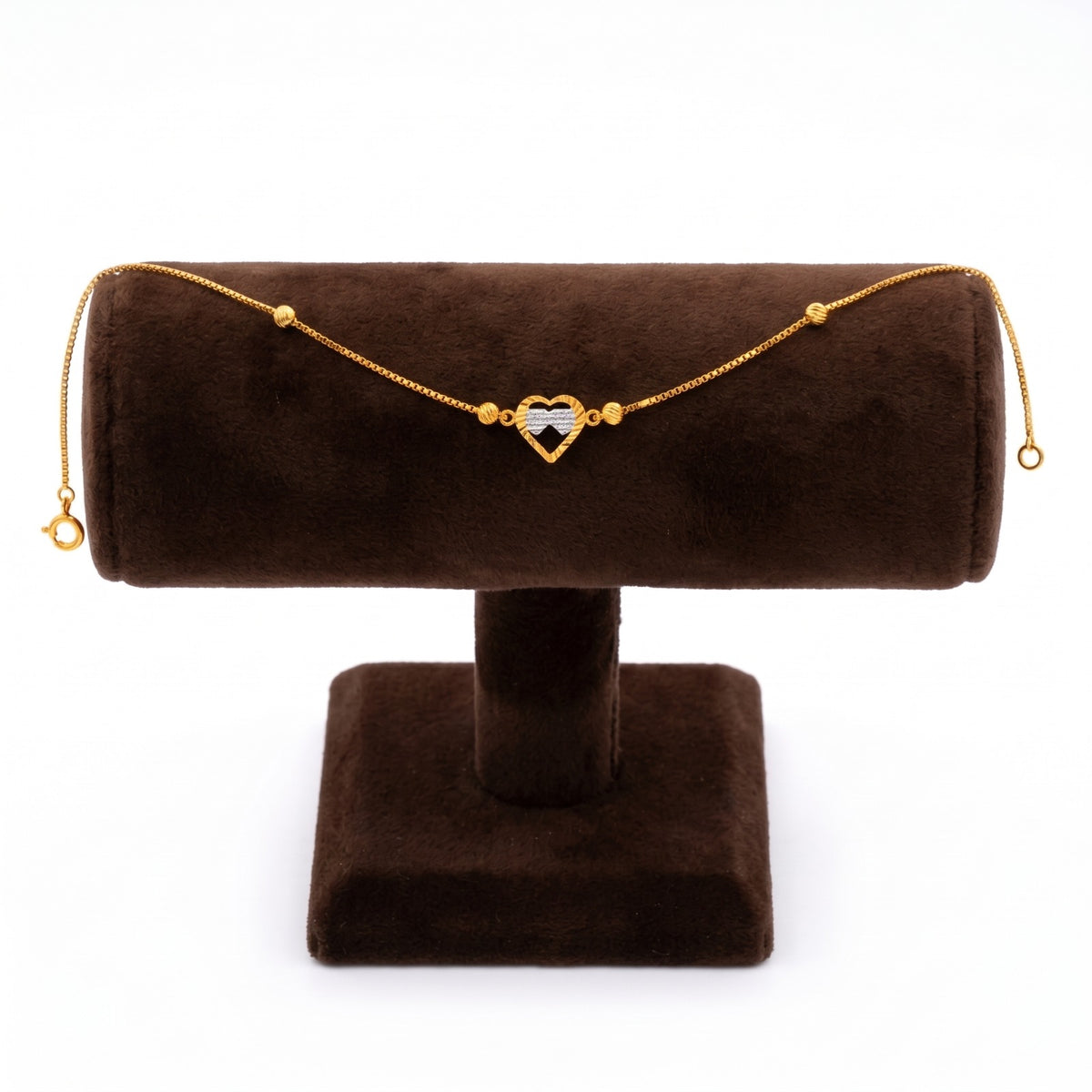 Gold Medallion Heart Bracelet 22KT - FKJBRL22KU6679