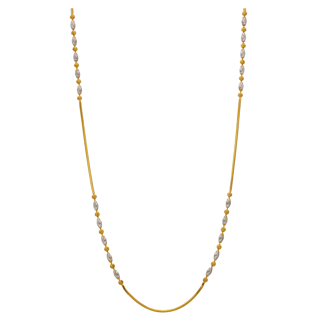 سلسلة ذهب بتصميم كرات سداسية عيار 22 قيراط – FKJCN22KU6643