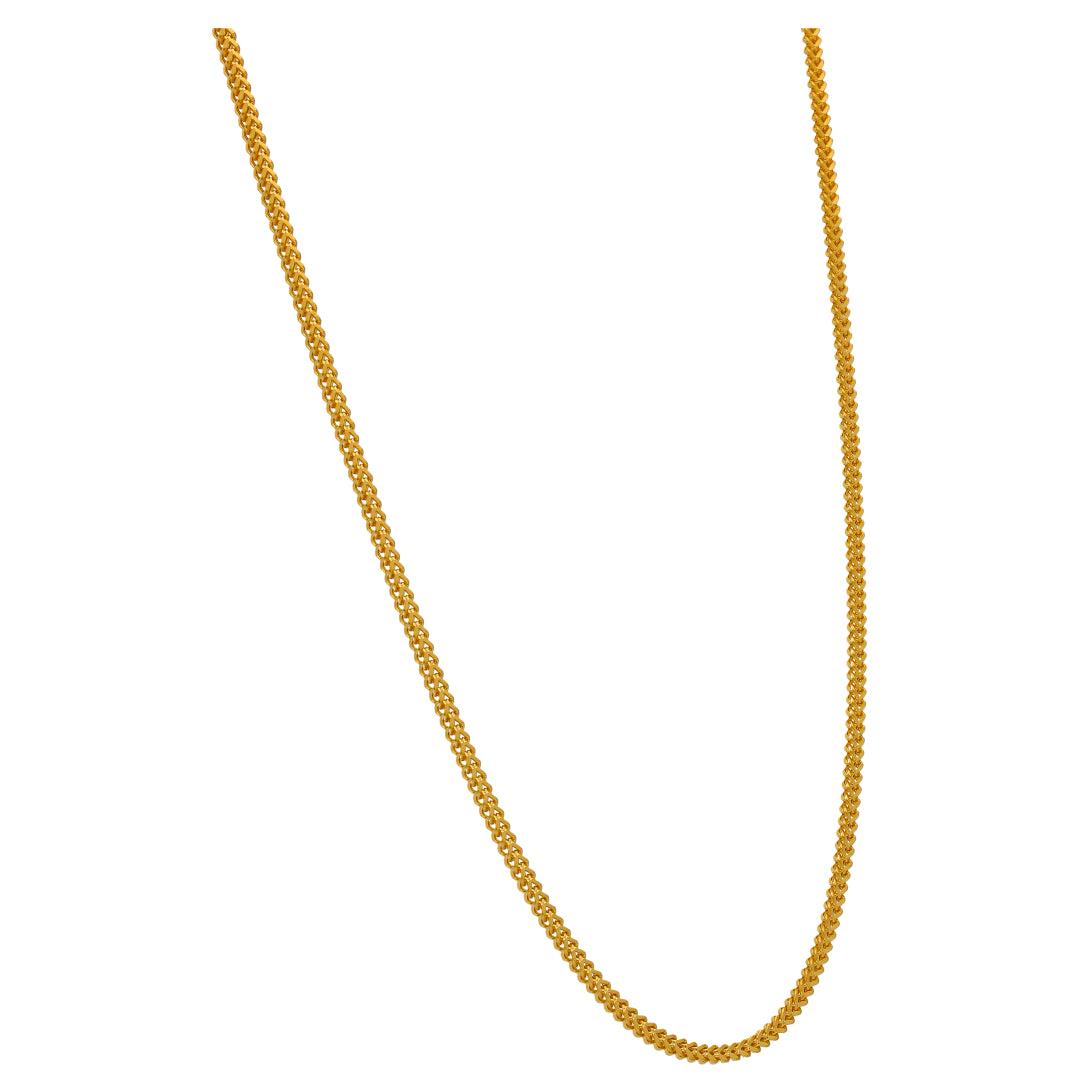 سلسلة ذهب سميكة بتصميم سنابل القمح عيار 22 قيراط – FKJCN22KU6644