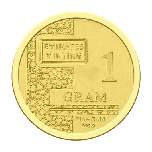 Emirates Minting Flower Design 1 Gram Gold Coin 999.9 Purity - FKJCON24K2305