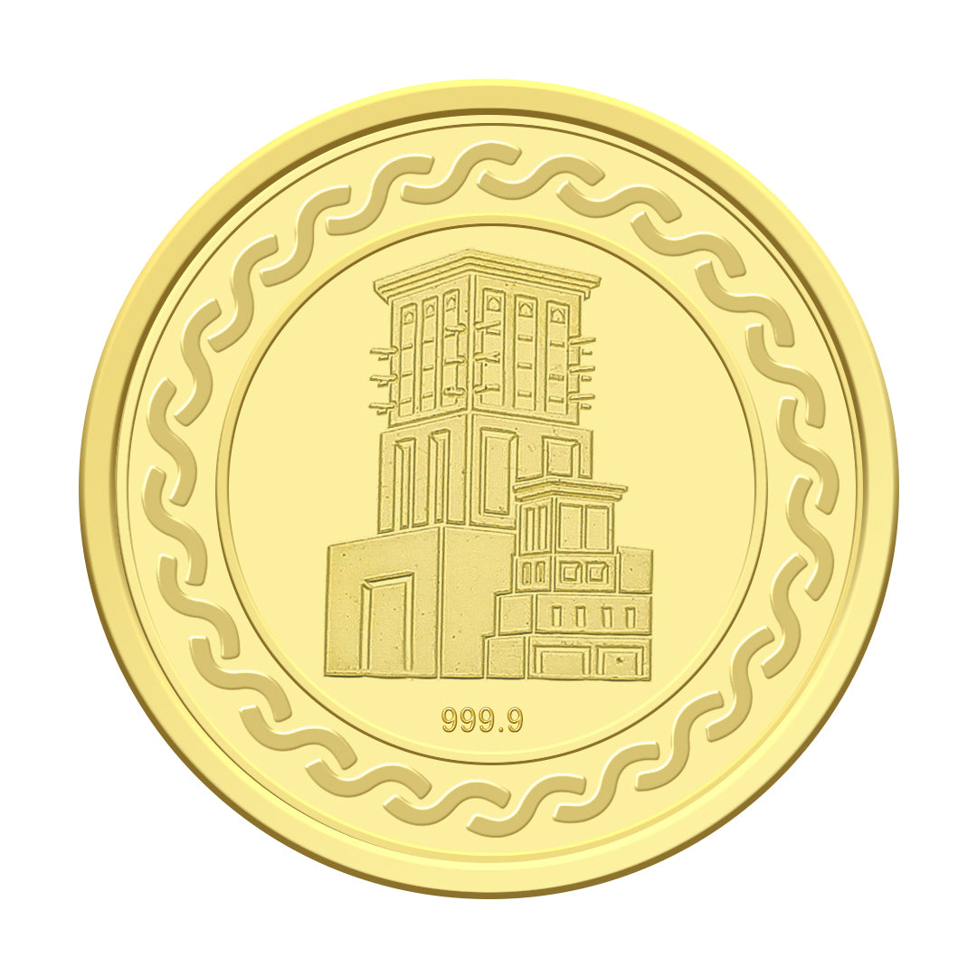 Gold 10 Gram Dubai Palm Coin 24KT 999.9 Purity - FKJCON24KU6107