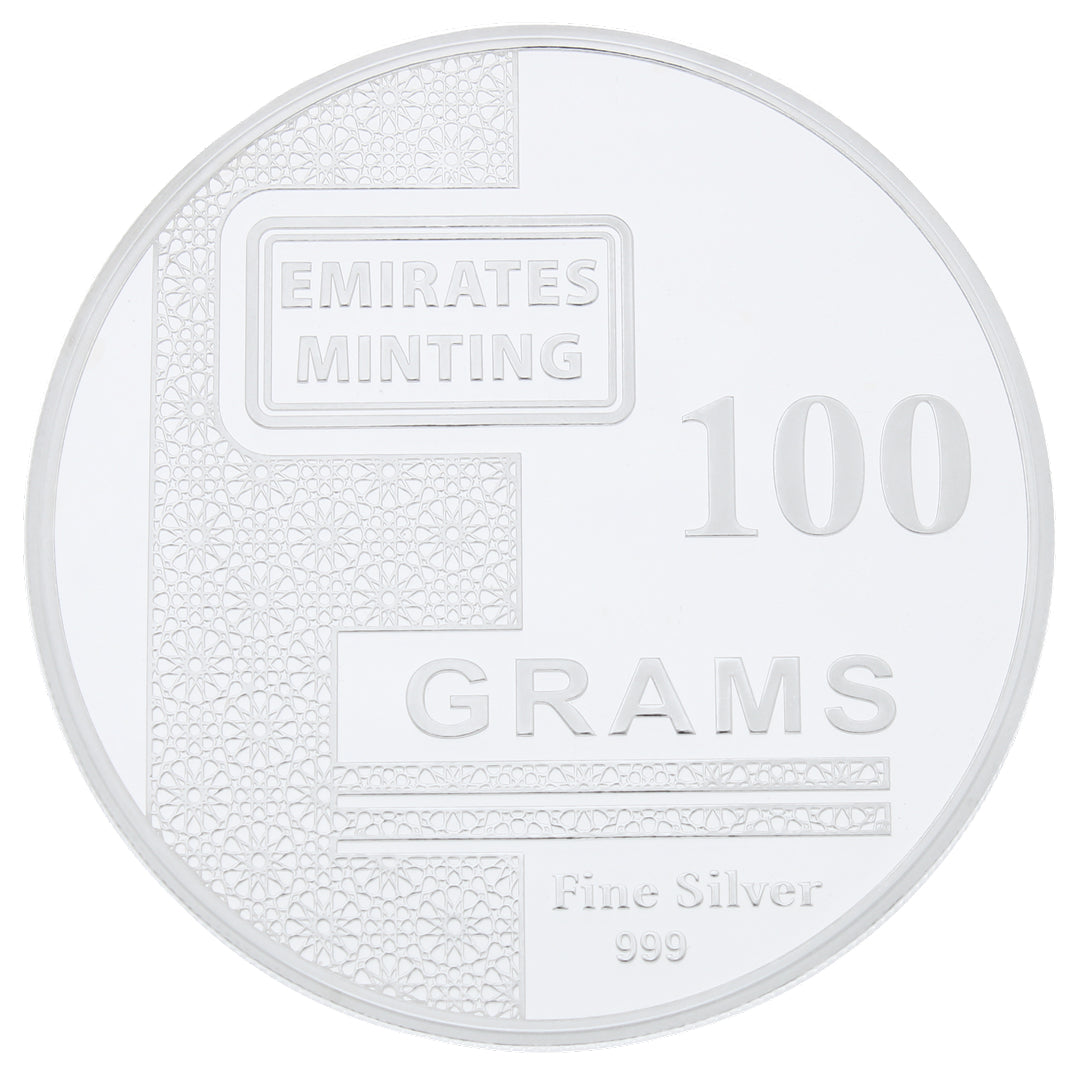 Emirates Minting 100 Grams Flower Silver Coin 999 Purity - FKJCONSL2257