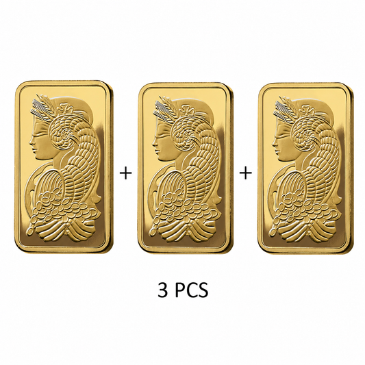 سبيكة ذهب PAMP Suisse Fortuna المزدوجة، 1 جرام + 1 جرام + 1 جرام = 3 جرام، عيار 24 قيراط – FKJGBR2151-FKJGBR2151-FKJGBR2151-3QTY-Combo