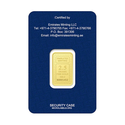 Emirates Minting 2.5 Grams Museum of the Future and Emirates Towers Gold Bar 999.9 Purity - FKJGBR24K2296