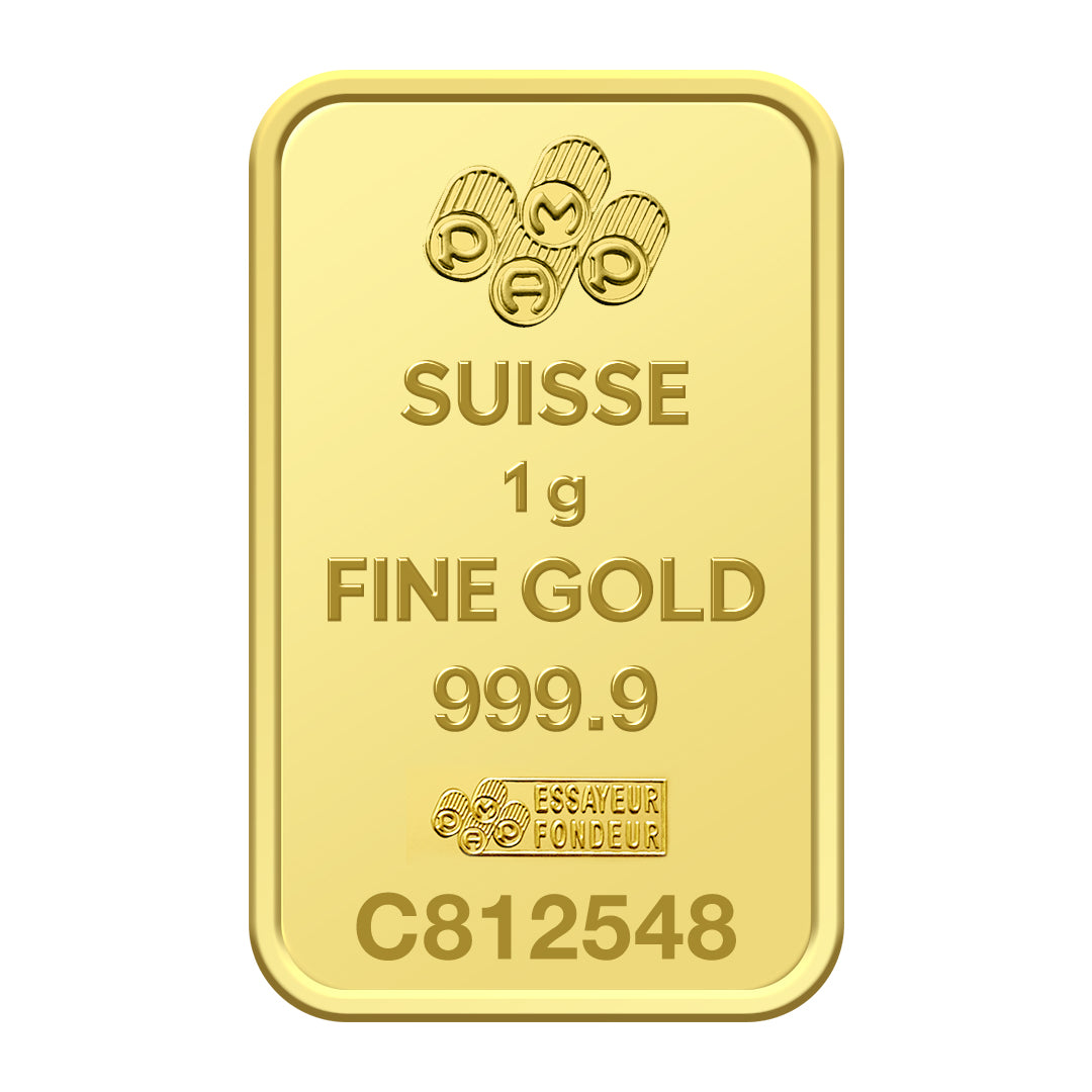 Suisse Pamp Rosa 24K (999.9) 1g Gold Bar - FKJGBR24K2718