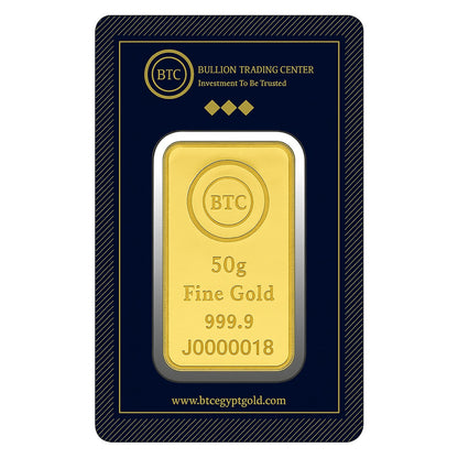 BTC 50 Gram Gold Bar 24KT - FKJGBR24K6675