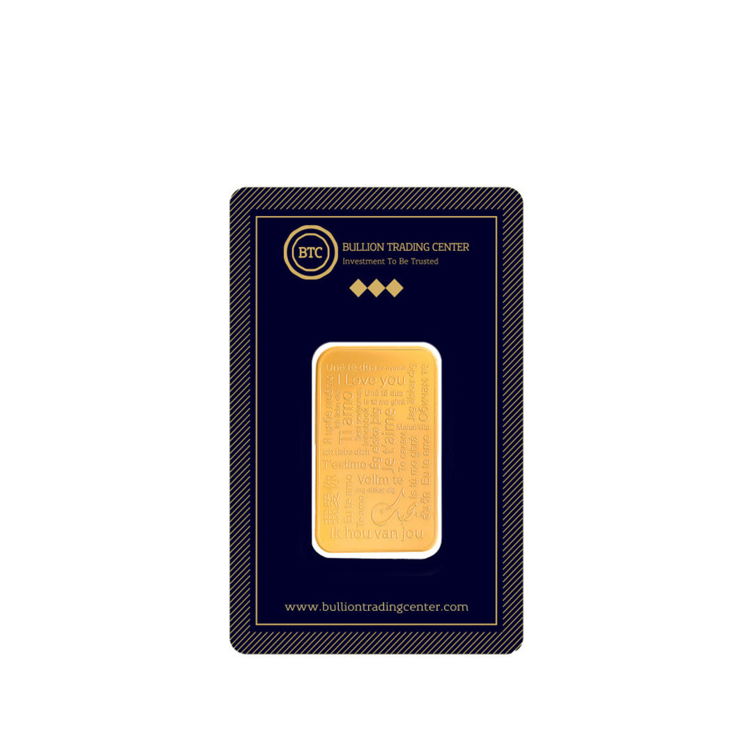 BTC 20 Gram I Love you Gold Bar 24KT - FKJGBR24K6750