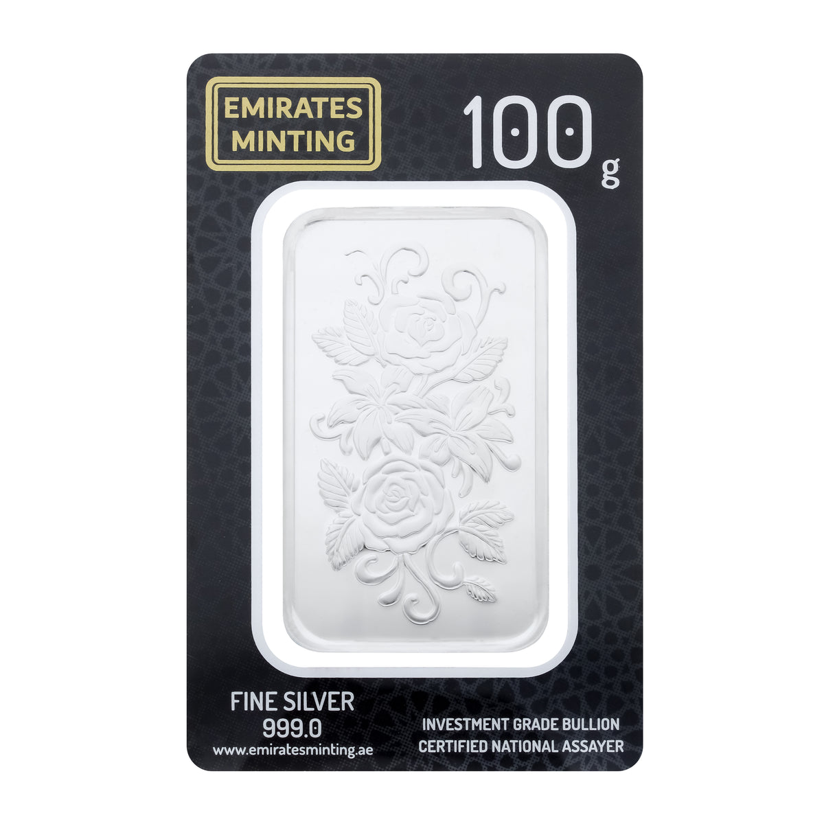Emirates Minting 100 Grams Flower Silver Bar 999.0 Purity - FKJGBRSL6838