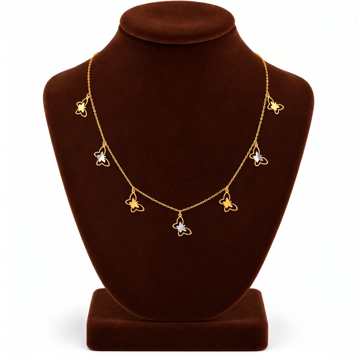 Gold Butterfly Charms Necklace 22KT - FKJNKL22KU6666