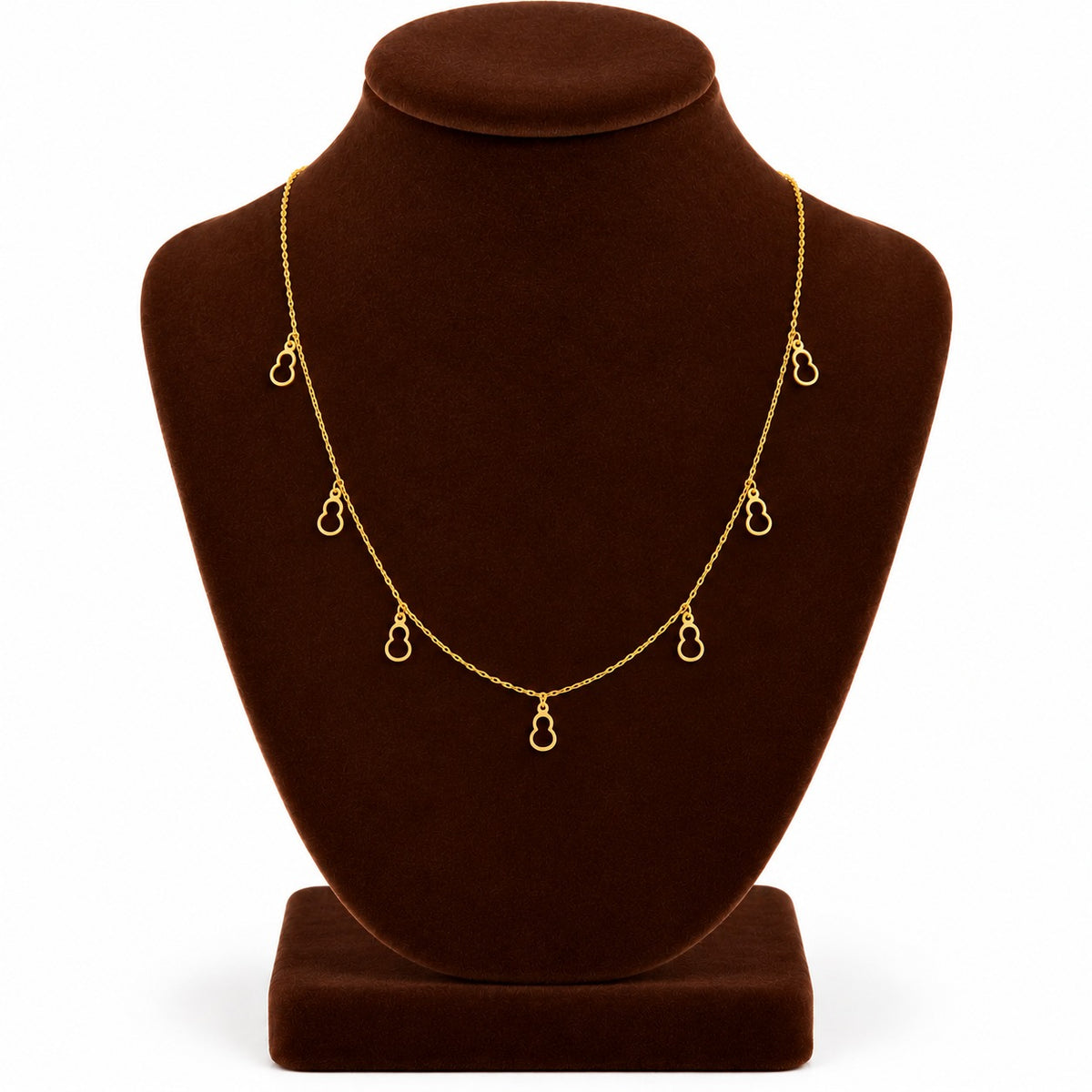 Gold Bottle Gourd Charms Necklace 22KT - FKJNKL22KU6670