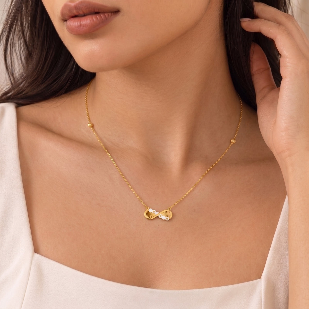 Gold Infinity Necklace 22KT - FKJNKL22KU6675