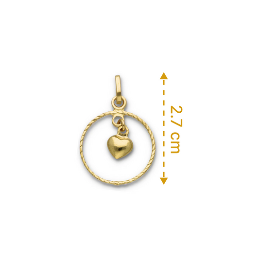 Gold Heart Shaped Pendant 18KT  - FKJPND18KU6116