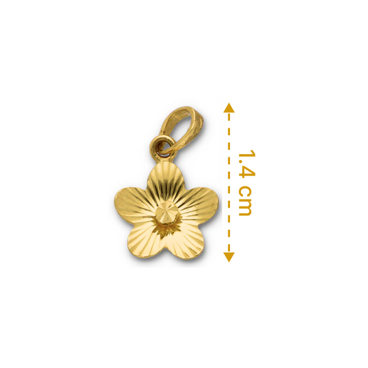 Gold Flower Shaped Pendant 18KT  - FKJPND18KU6117