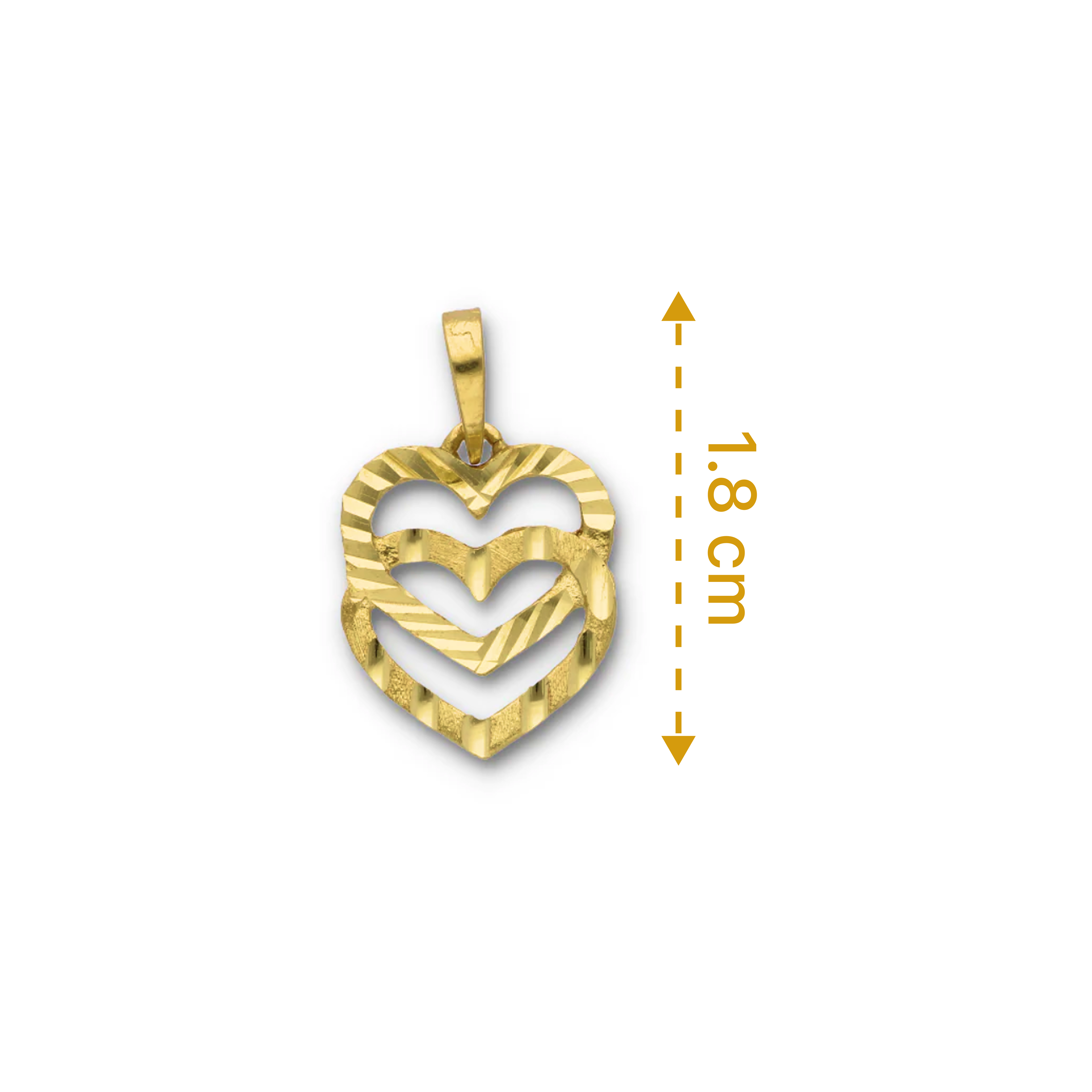 Gold Dual Heart Shaped Pendant 18KT - FKJPND18KU6118