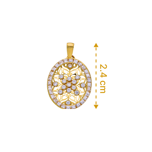 Gold Zircon Pendant 18KT - FKJPND18KU6294