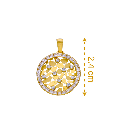 Gold Zircon Pendant 18KT - FKJPND18KU6296