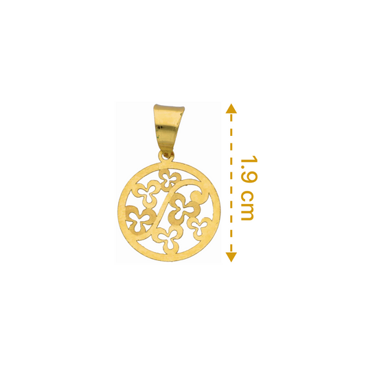 Gold Hollow Flower Pendant 18KT - FKJPND18KU6300
