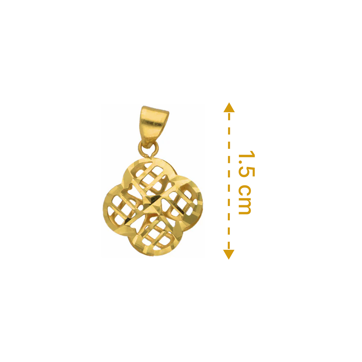 Gold Clover Shaped Pendant 18KT - FKJPND18KU6537