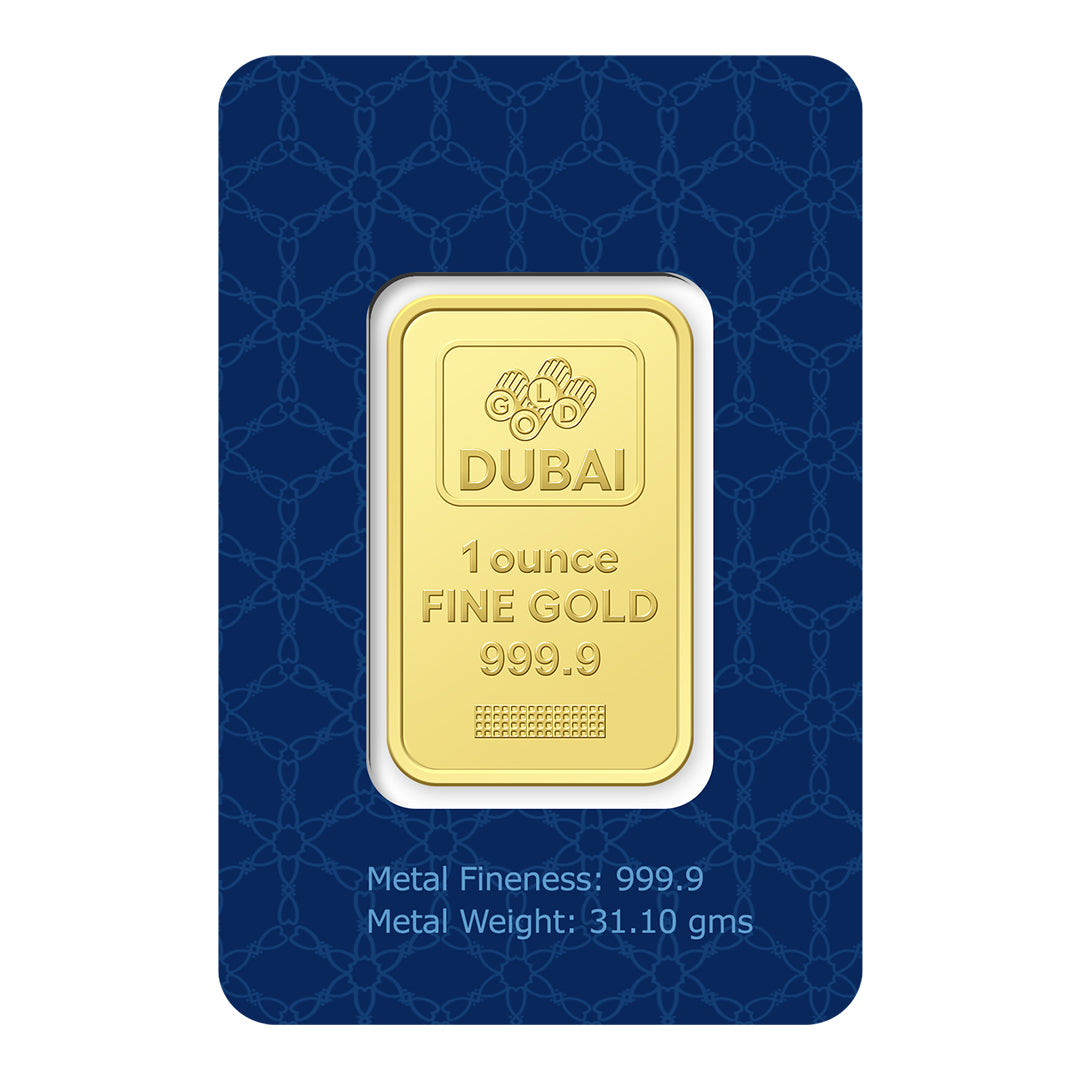 Dubai 1 Ounce Pure 999.9 Fine Gold Bar - FKJGBR24K2244