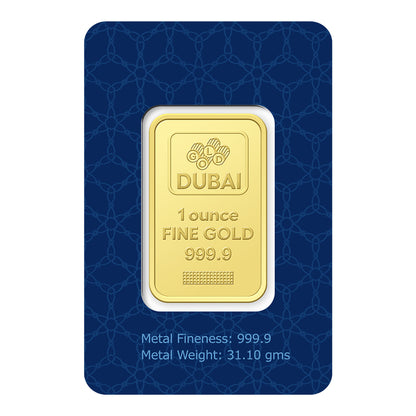 Dubai 1 Ounce Pure 999.9 Fine Gold Bar - FKJGBR24K2244