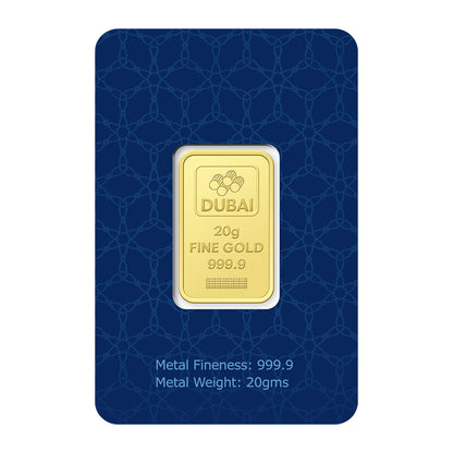 سبيكة ذهب دبي بوزن 20 جرام عيار 24 قيراط – FKJGBR24K2242