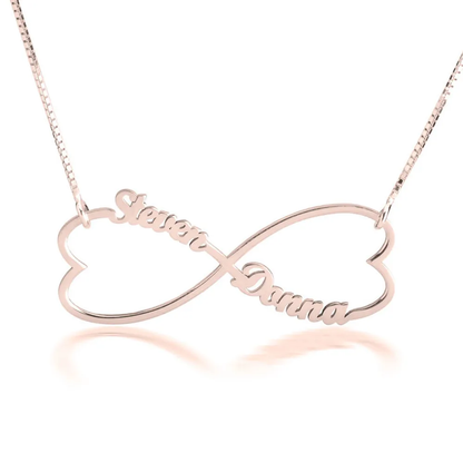 Gold & Silver Personalized Heart Infinity Necklace - FKJNKLU6213