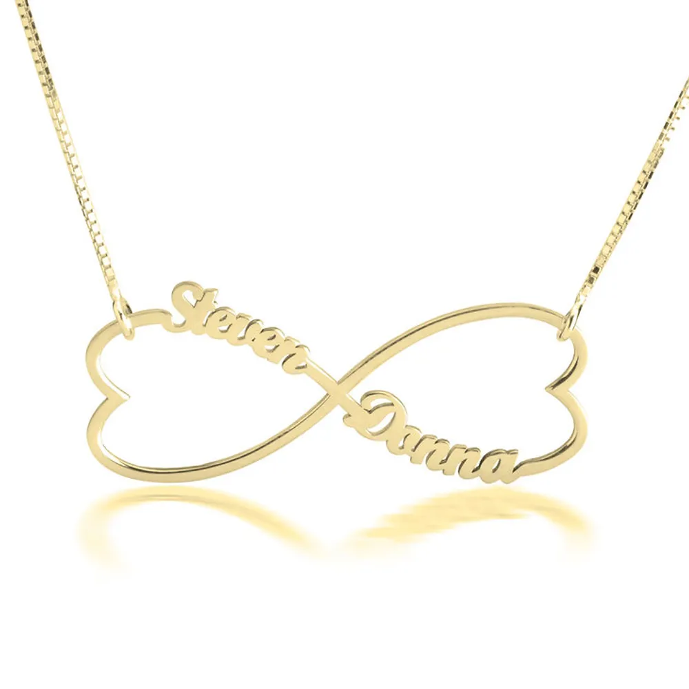 Gold & Silver Personalized Heart Infinity Necklace - FKJNKLU6213