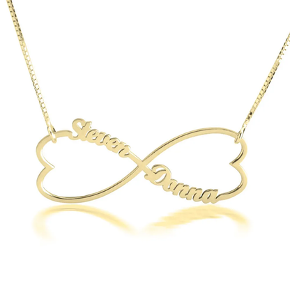 Gold & Silver Personalized Heart Infinity Necklace - FKJNKLU6213