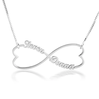 Gold & Silver Personalized Heart Infinity Necklace - FKJNKLU6213