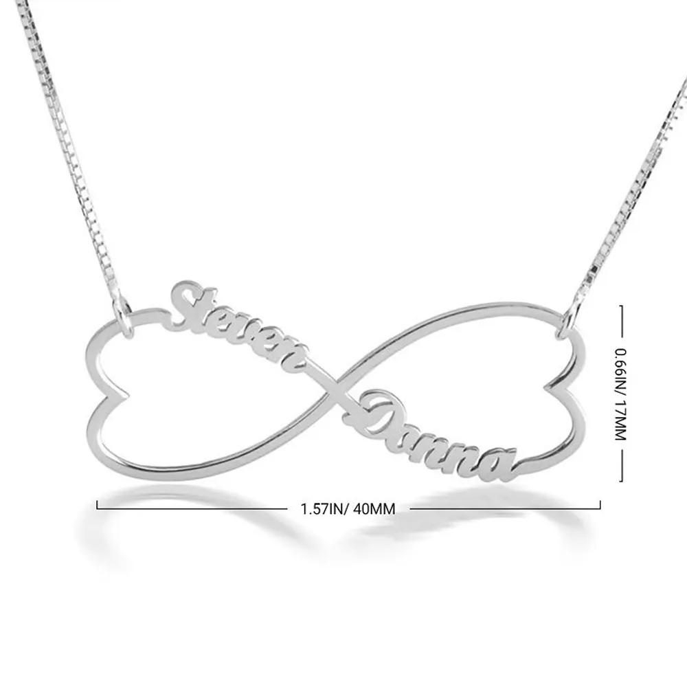 Gold & Silver Personalized Heart Infinity Necklace - FKJNKLU6213